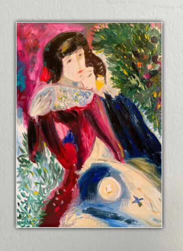 Marc Chagall Impressionist Style Oil Painting On Canvas 50x70cm ‘Les Amoureux’ study