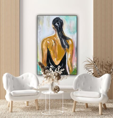 Richter Style Abstract Original Oil Painting On Canvas 50x76cm Horse racing day