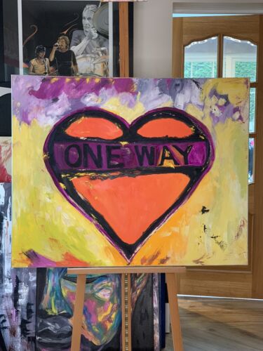 Large Abstract Original Oil Painting On 100x80cm canvas Picasso Road Valentine study