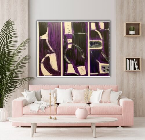 Richter Style Original Abstract Oil Painting On Canvas 122 X 92 Cm Maze