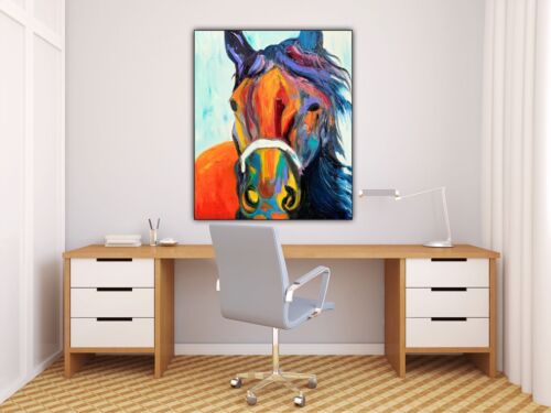 Richter StyLe Abstract Original Oil Painting On Canvas 50x60cm Dante Flame Horse