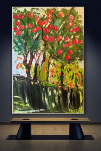 Richter Style Original Abstract Oil Painting On Canvas 150x100cm ‘Apple Trees’ floral