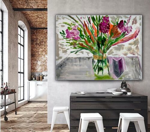 Matisse Style Original Abstract Oil Painting On Canvas 80x60cm Summer Bouquet flowers