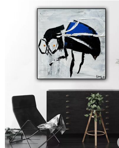 Contemporary Abstract Original Oil Painting On Canvas 40 X40cm La Mosca’ The Fly animal