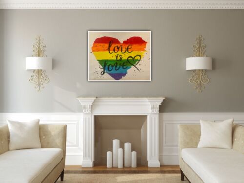 Richter Style Oil Painting On Canvas 50x40cm LGBT Pride Month Love Is Love