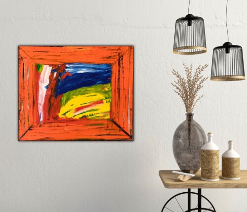 Howard Hodgkin Style Abstract Oil Painting 50X60cm On Canvas Going For A Walk