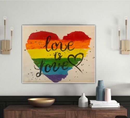 Richter Style Oil Painting On Canvas 50x40cm LGBT Pride Month Love Is Love