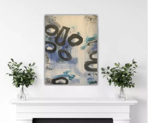Large Original Bo Concept Style Oil Painting On Canvas Size 60X80 Cm Blue Shadow