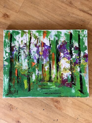 Richter StyLe Abstract original Oil Painting On Canvas 50 X40cm Forest Walk Oka