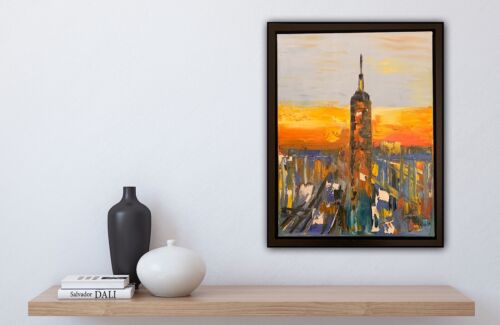 Framed Original Abstract Oil Painting On deep Canvas 50 x 40cm x 4cm New York