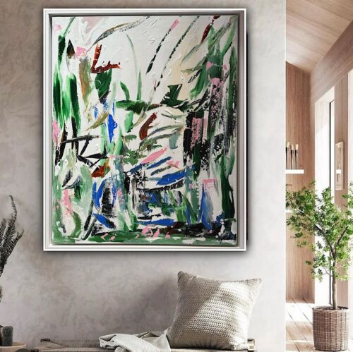 Framed Oka Contemporary Abstract Original Oil Painting Whispers Of The Wind II floral