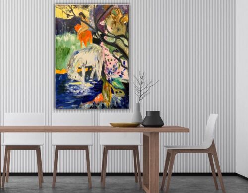 Paul Gauguin Impressionist Style Oil Painting On Canvas 84X60cm White Horse 1899 study