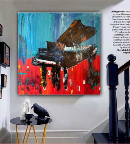 Richter Style Original abstract Oil Painting On Canvas 90X90cm Grand Piano Music