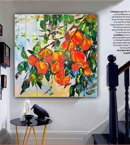 Renour Abstract Original Oil Painting On 77x77cm canvas Textured Orange Tree