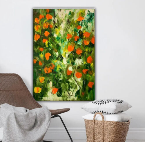 Richter Style Original Abstract Oil Painting On 90X 60cm Canvas Orange Tree