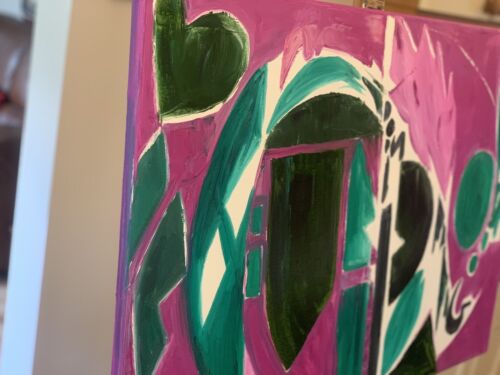 Lee Krasner Abstract Oil Painting On Canvas Size 84X 61cm ‘Palingenesis’ In Oka study