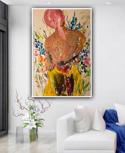 Renoir Style Original Abstract Oil Painting on canvas 90X60cm Woman in a meadow