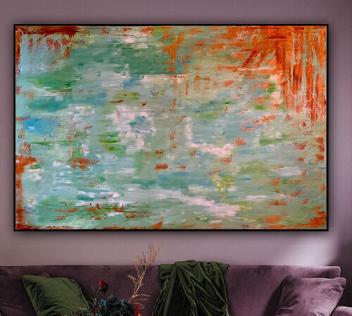 Richter Style Original Abstract Oil Painting On deep Canvas 150x100cm ‘Roheline’