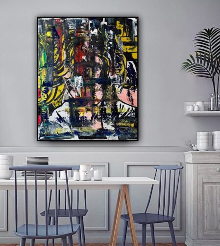 Richter Style Original Abstract Oil Painting On Canvas 50x60cm Graffiti Art