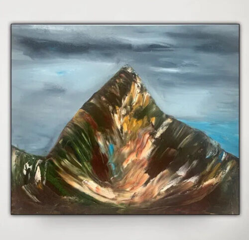 Richter Original Abstract Oil Painting On 1.8cm Canvas 50x60cm Mountain Peak Art