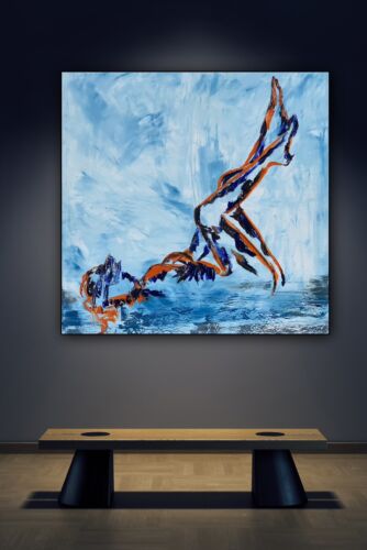 Richter StyLe Abstract Original Oil Painting On Canvas 77x77cm Nude on a beach