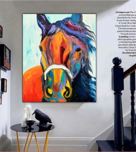 Richter StyLe Abstract Original Oil Painting On Canvas 50x60cm Dante Flame Horse