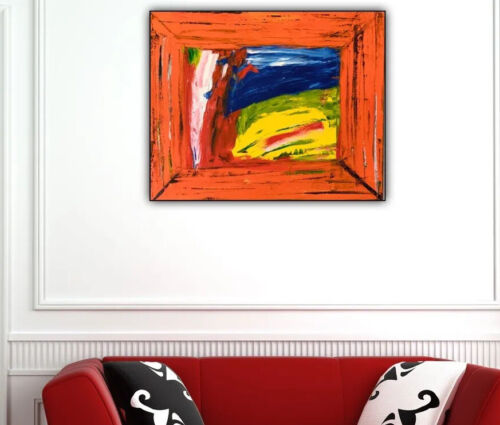 Howard Hodgkin Style Abstract Oil Painting 50X60cm On Canvas Going For A Walk