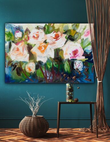 Vugar Mamedov study of Original Oil Painting On Canvas 76x50cm ‘White Roses’
