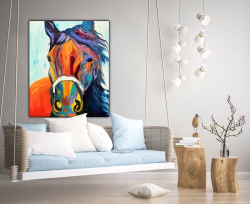 Richter StyLe Abstract Original Oil Painting On Canvas 50x60cm Dante Flame Horse