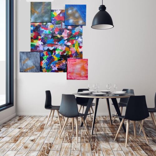 Mark Rothko Style Abstract Oil Painting On Canvas 50x60cm Yellow, Orange, Blue