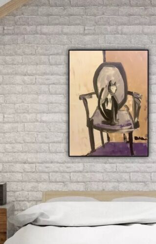 Abstract Style Cat On A Chair Oil Painting On Canvas 30X40cm Vogue