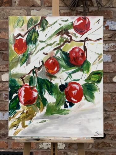 Richter Impressionist Style Original Oil Painting 76x60xm Apples In Bloom II Oka floral
