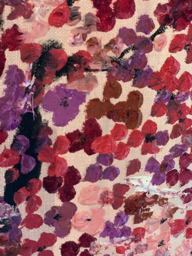 Framed Richter Style Oil Painting On deep Canvas size 56x43cm Cherry Blossom