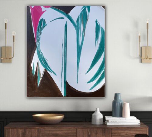 Lee Krasner Abstract Original Large Oil Painting On Canvas 70x60cm Rising Green study