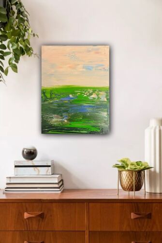 L.S. Lowry Style Original Oil Painting On Canvas 30x23cm ‘Lake District’ Lands