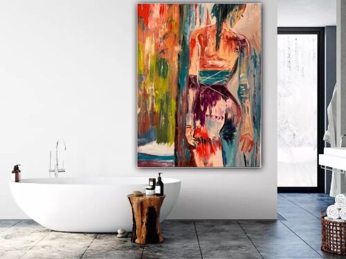 Richter Style Original Abstract Oil Painting On Canvas 100x80cm Morning Nude