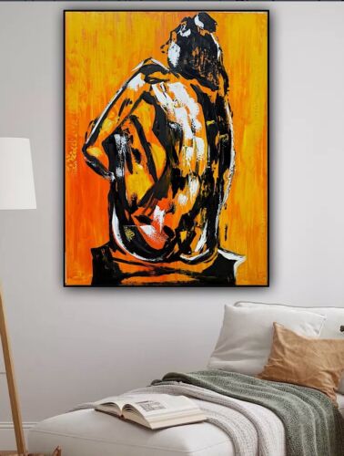 Large Abstract Original Oil Painting On 100x80cm canvas Thinking Of You Nude