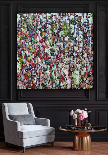 Oka Contemporary Abstract Original Oil Painting On 80x80cm Through The Crowd