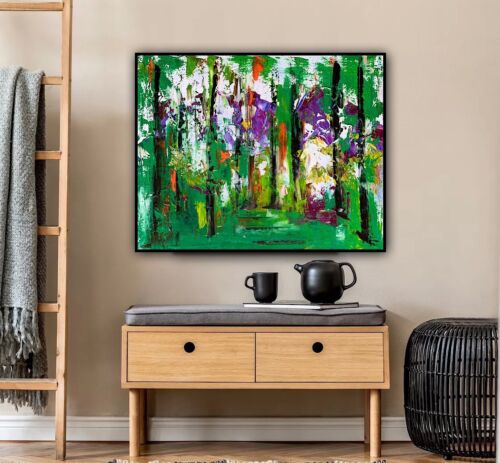 Richter StyLe Abstract original Oil Painting On Canvas 50 X40cm Forest Walk Oka