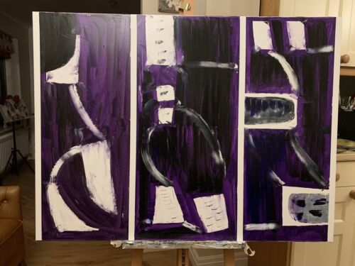 Richter Style Original Abstract Oil Painting On Canvas 122 X 92 Cm Maze