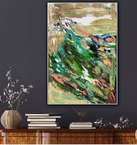 Kandinsky Style Original Abstract Oil Painting On Canvas 90x60cm Lake District