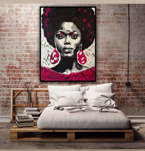 Oka Contemporary Abstract Original Oil Painting 60x45cm Shades Of Grace Woman portrait