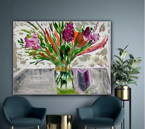 Matisse Style Original Abstract Oil Painting On Canvas 80x60cm Summer Bouquet flowers