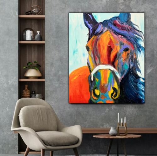 Richter StyLe Abstract Original Oil Painting On Canvas 50x60cm Dante Flame Horse