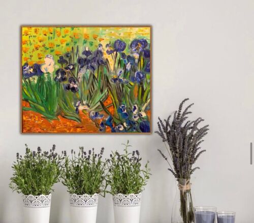 Van Gogh Impressionist Oil Painting On Linen Canvas 60x50cm ‘Field With Irises’ study