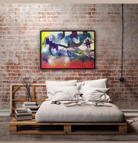 Graffiti art abstract original Oil Painting On 16mm Canvas 50cm X 70cm ‘Woman’