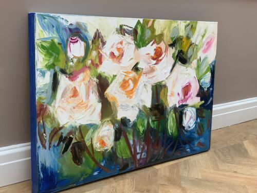 Vugar Mamedov study of Original Oil Painting On Canvas 76x50cm ‘White Roses’