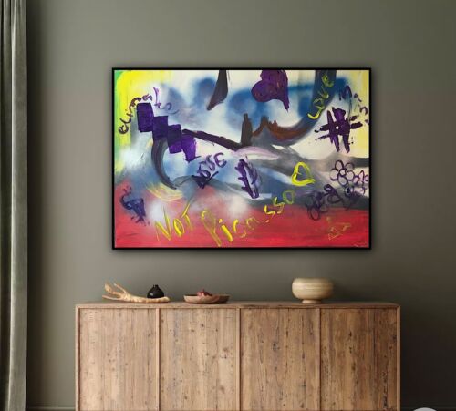 Graffiti art abstract original Oil Painting On 16mm Canvas 50cm X 70cm ‘Woman’