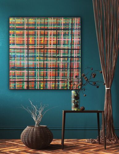 Richter Style abstract Original Oil Painting  On Canvas 50x50cm Matrix Oka Vogue