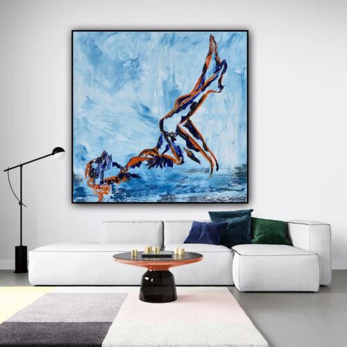 Richter StyLe Abstract Original Oil Painting On Canvas 77x77cm Nude on a beach